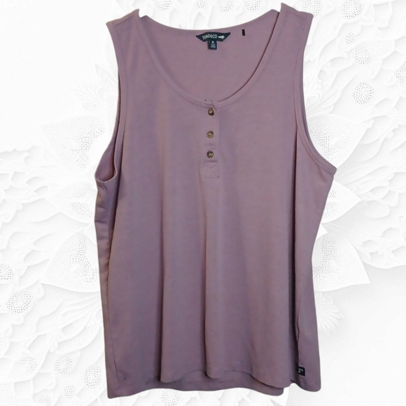 Toad & Co. Lavender Hemp Ribbed Henley Style Tank Top Size XL - Picture 1 of 3